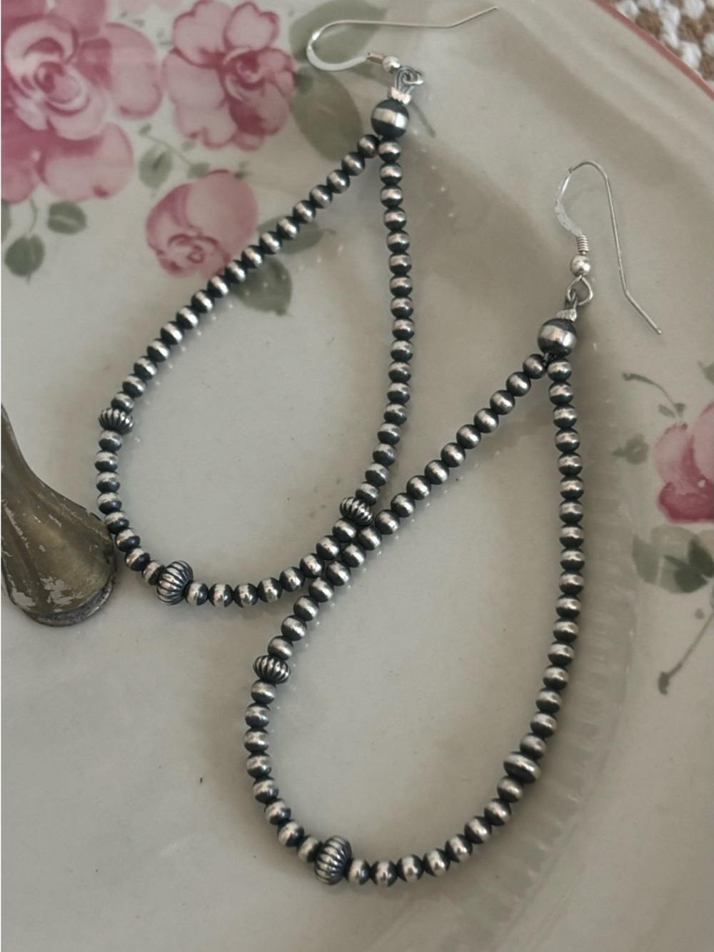 Sterling Silver Beaded pearl earrings